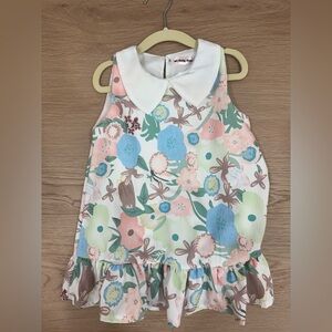 Floral Sleeveless Dress with Peter Pan Collar